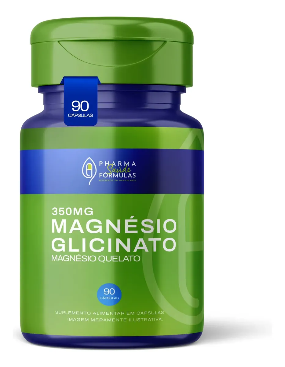 Magnésio Glicinato Quelato 350mg, 90 cápsulas